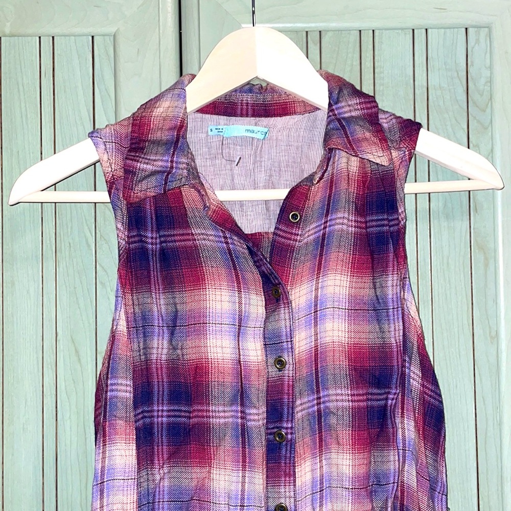 Maurices Plaid Duster Shirt Dress Size Small